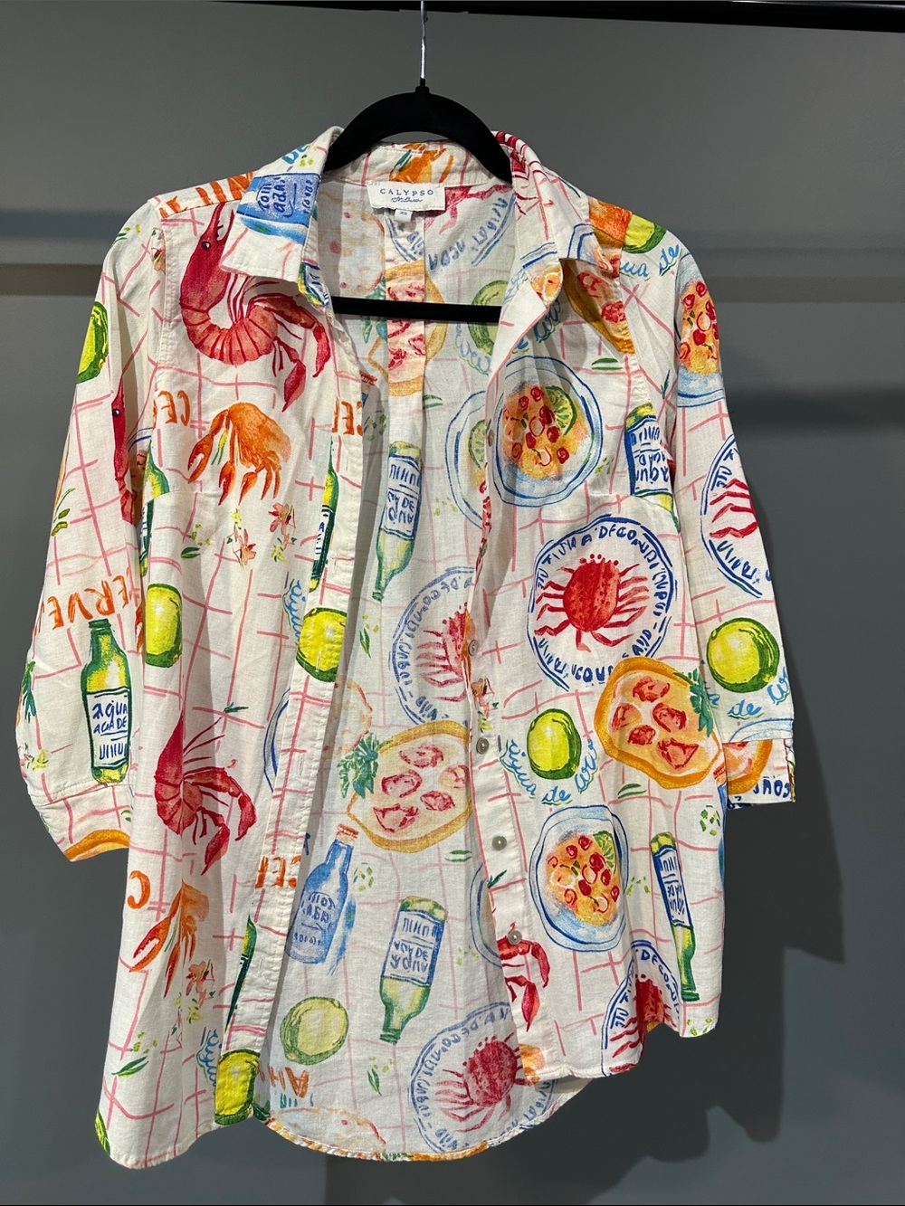 Calypso St. Barth Multicolor Seafood & Citrus Print Swim Coverup